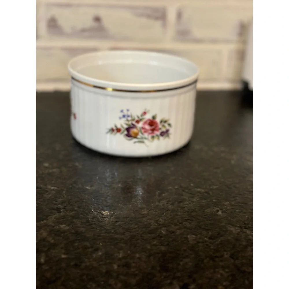 Worcester Oven China Floral Gold Trim‎ Set of 3 Fine Ovenware